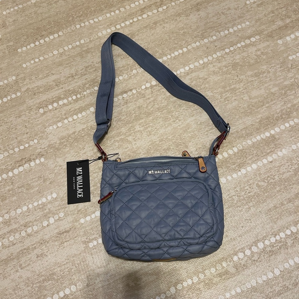 MZ Wallace Blue Quilted Crossbody Bag Metro Scout
